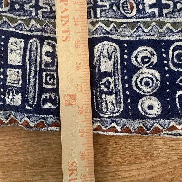 Vintage Crossings Polo Shirt T Shirt Men’s Size XL Blue Floral Aztec - Picture 7 of 10